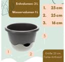 GarPet Hängeampel Blumentopf mit Wasserspeicher Anthrazit/Weiss Bild 2