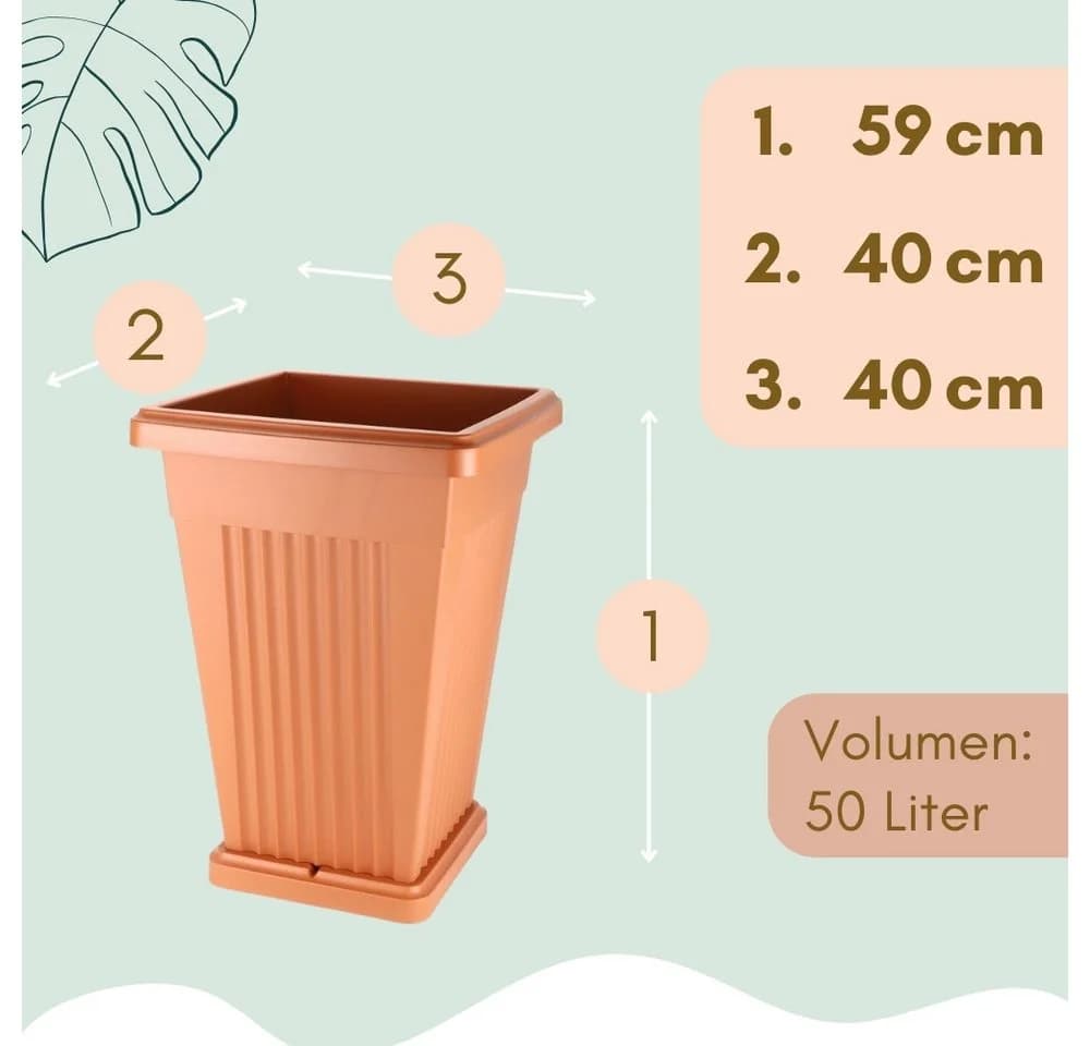 GarPet Pflanzkübel Groß 50 Liter Kunststoff