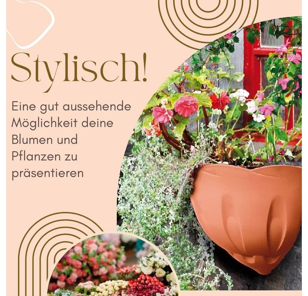 GarPet Wandblumentopf Terracotta Kunststoff Outdoor