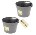 GarPet Blumentopf 2er Set Grau für Regenrohr Bild 2