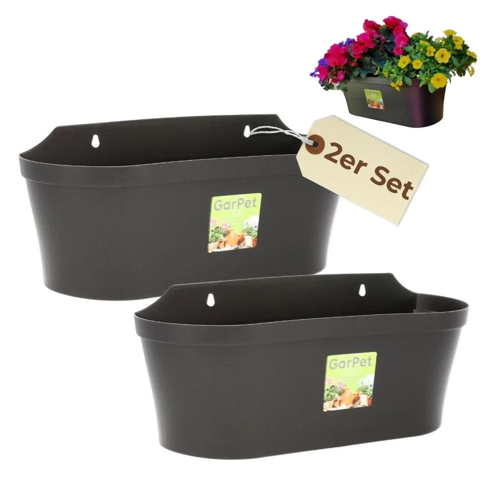 GarPet Blumentopf 2er Set Wand Anthrazit - Bild 2