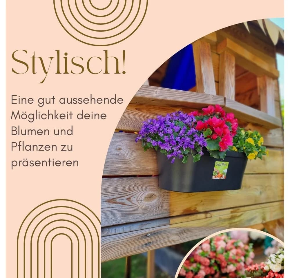 GarPet Blumentopf 2er Set Wand Anthrazit - Bild 3
