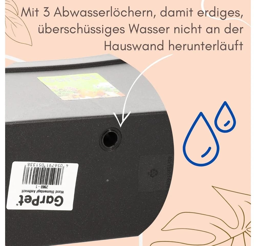 GarPet Blumentopf 2er Set Wand Anthrazit - Bild 5