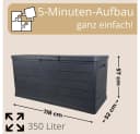 GarPet Gartenbox 350L Wetterfest Anthrazit Kunststoff Bild 1