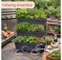 GarPet Blumenkasten 2er Set Anthrazit 3-stufiger Pflanzkübel mit Sichtschutz Bild 3