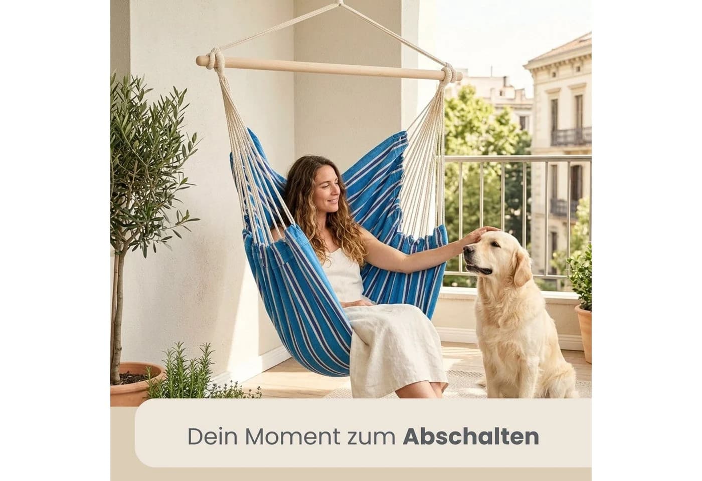 AMANKA XXL Hängesessel 2 Personen Baumwolle 360° Swivel