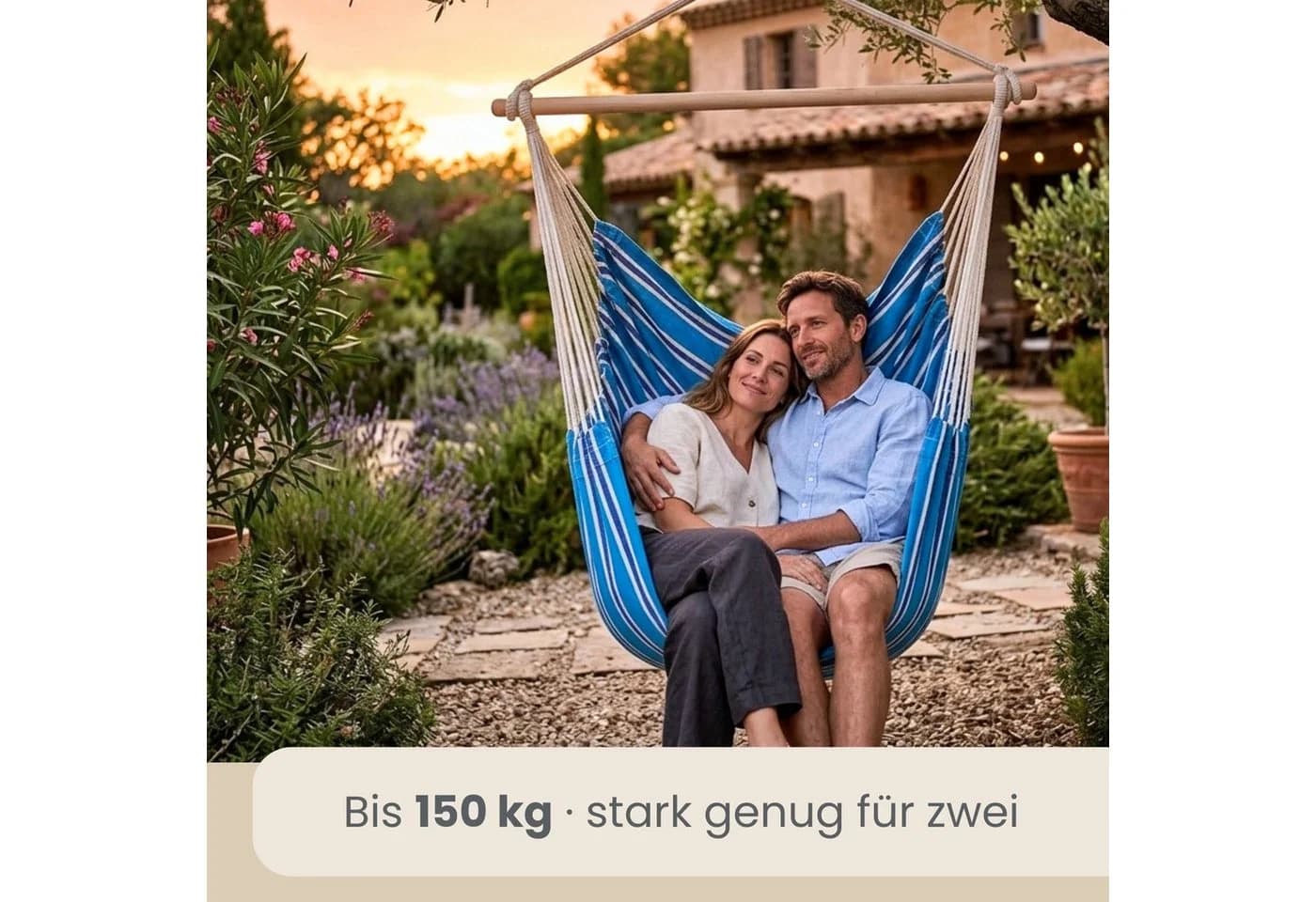 AMANKA XXL Hängesessel 2 Personen Baumwolle 360° Swivel - Bild 3