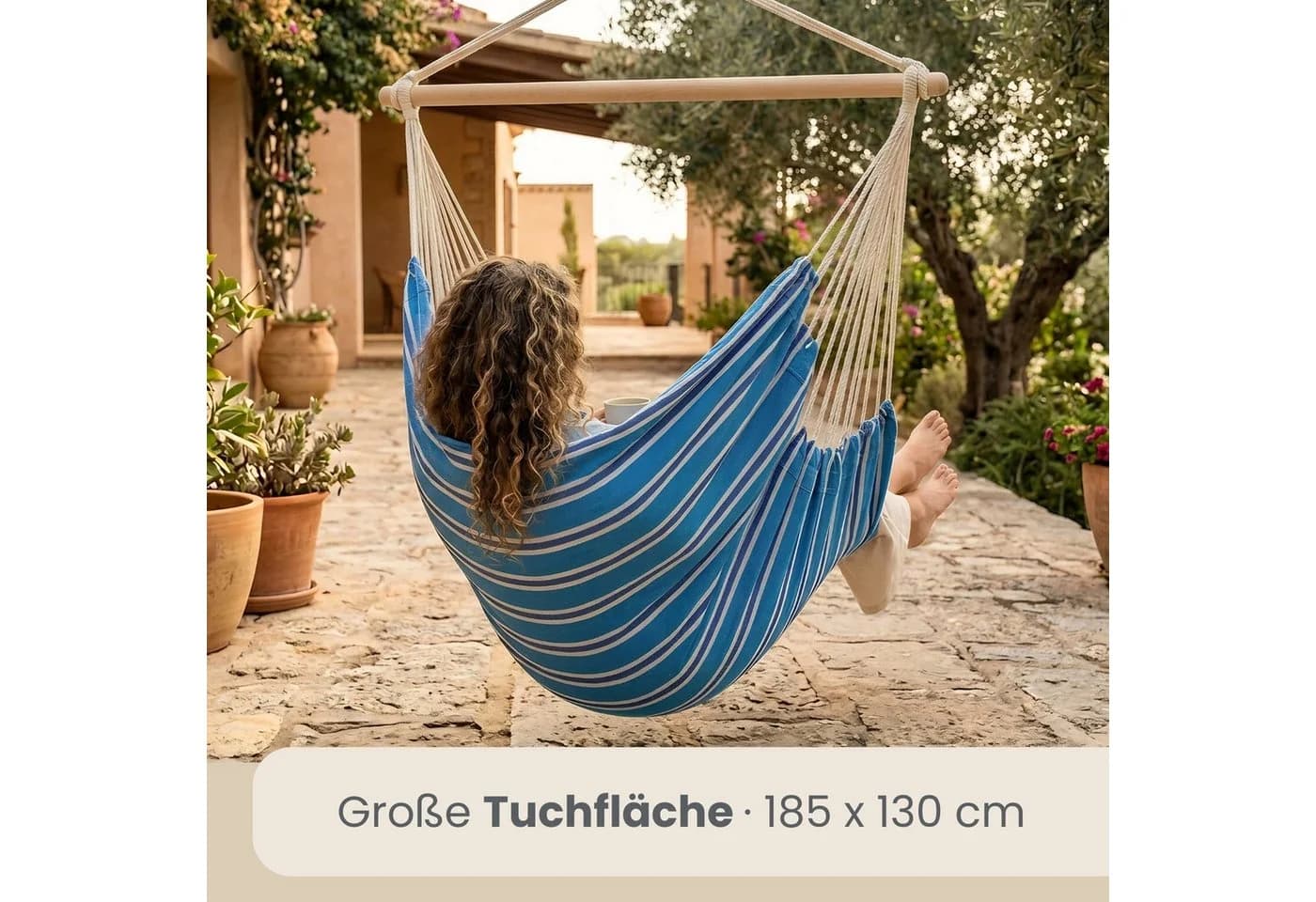 AMANKA XXL Hängesessel 2 Personen Baumwolle 360° Swivel - Bild 4