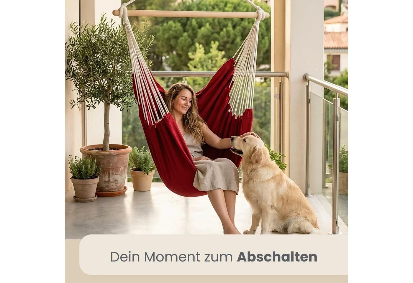 AMANKA XXL Hängesessel 2 Personen Baumwolle 360° Swivel