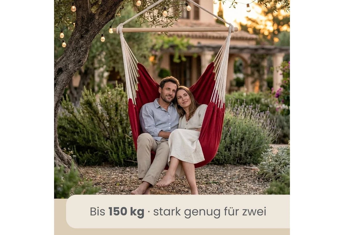 AMANKA XXL Hängesessel 2 Personen Baumwolle 360° Swivel - Bild 3