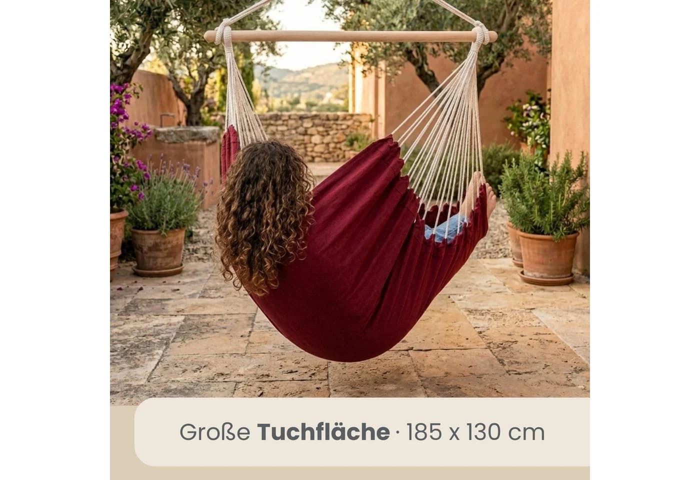 AMANKA XXL Hängesessel 2 Personen Baumwolle 360° Swivel - Bild 4