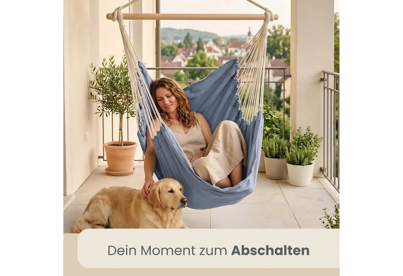 AMANKA XXL Hängesessel 185x130cm 2 Personen Baumwolle 360° drehbar