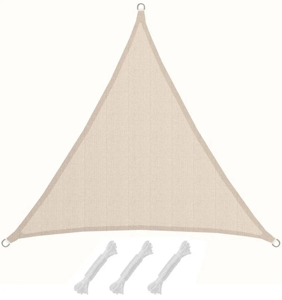 AMANKA UV Sonnensegel 3x3x3 HDPE Dreieck Sonnenschutz Überdachung Balkon Garten Beige - Bild 2