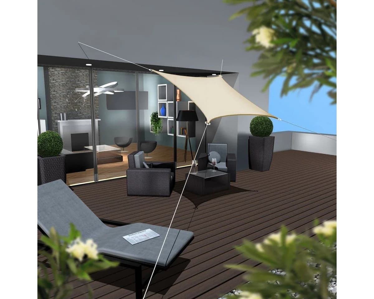 AMANKA UV Sonnensegel 2x2 m HDPE Beige - Bild 3