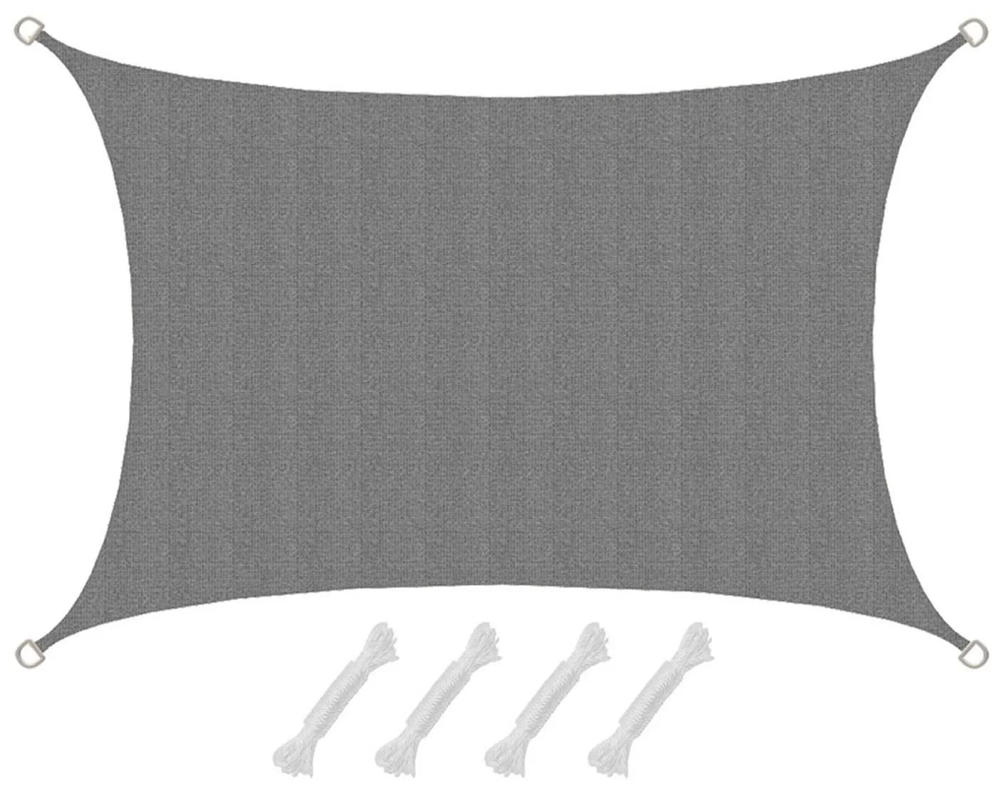 AMANKA Sonnensegel 3x2m HDPE Grau Rechteckig - Bild 2