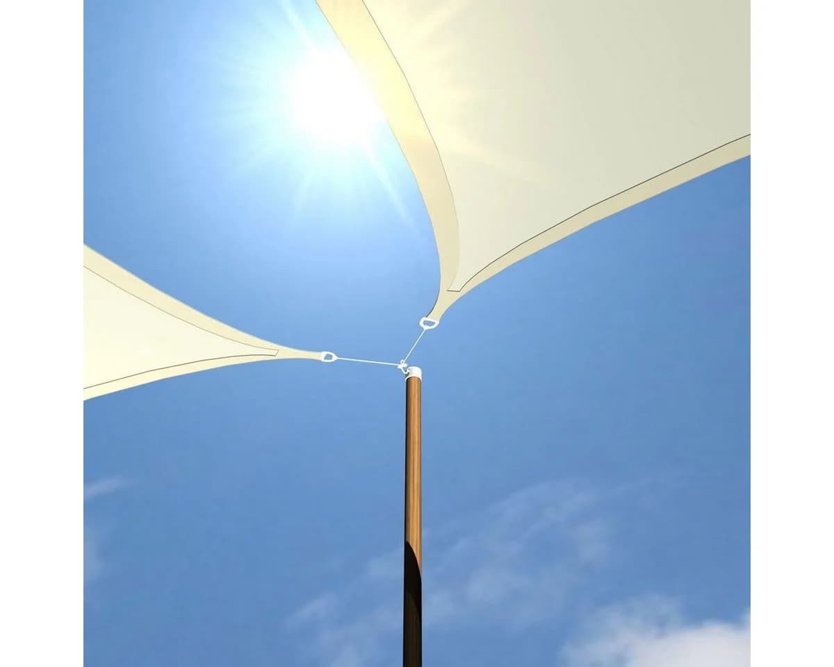 AMANKA UV Sonnensegel 2,5x2,5x3,5 HDPE Dreieck Rechtwinklig Garten Beige - Bild 5