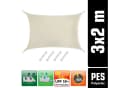 AMANKA Sonnensegel 3x2m Beige mit Befestigungssatz Bild 1