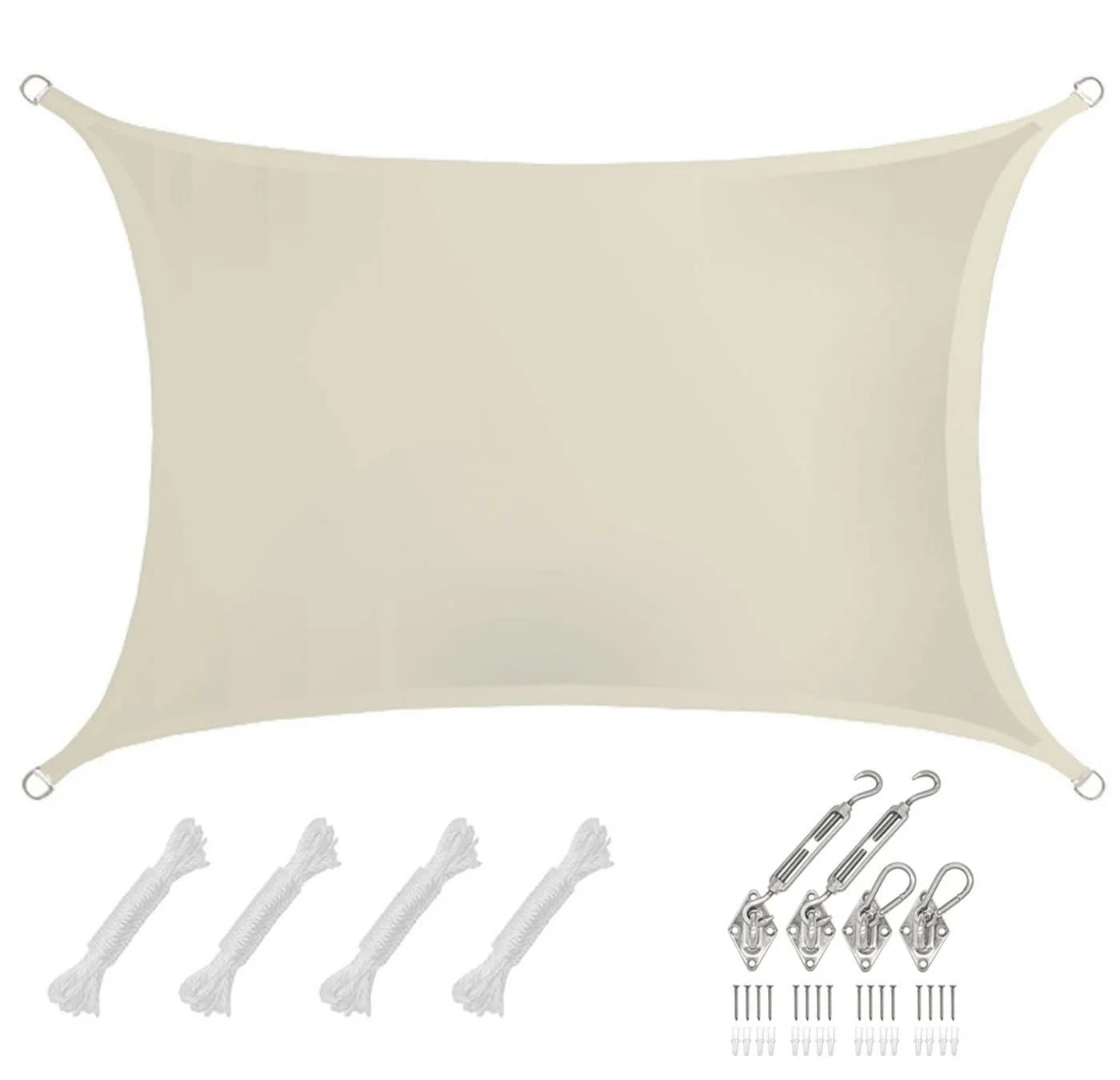 AMANKA Sonnensegel 3x2m Beige mit Befestigungssatz - Bild 2