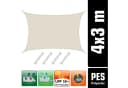 3x4m Sonnensegel Rechteckig Wasserdicht - Sonnenschutz Set mit Befestigung Bild 1