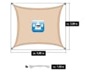 3x4m Sonnensegel Rechteckig Wasserdicht - Sonnenschutz Set mit Befestigung Bild 3