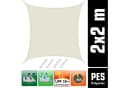 AMANKA Sonnensegel 2x2m mit Befestigungssatz Polyester Bild 1