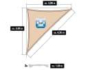 AMANKA Sonnensegel Dreieckig Atmungsaktiv 3x3x4,2m Bild 3