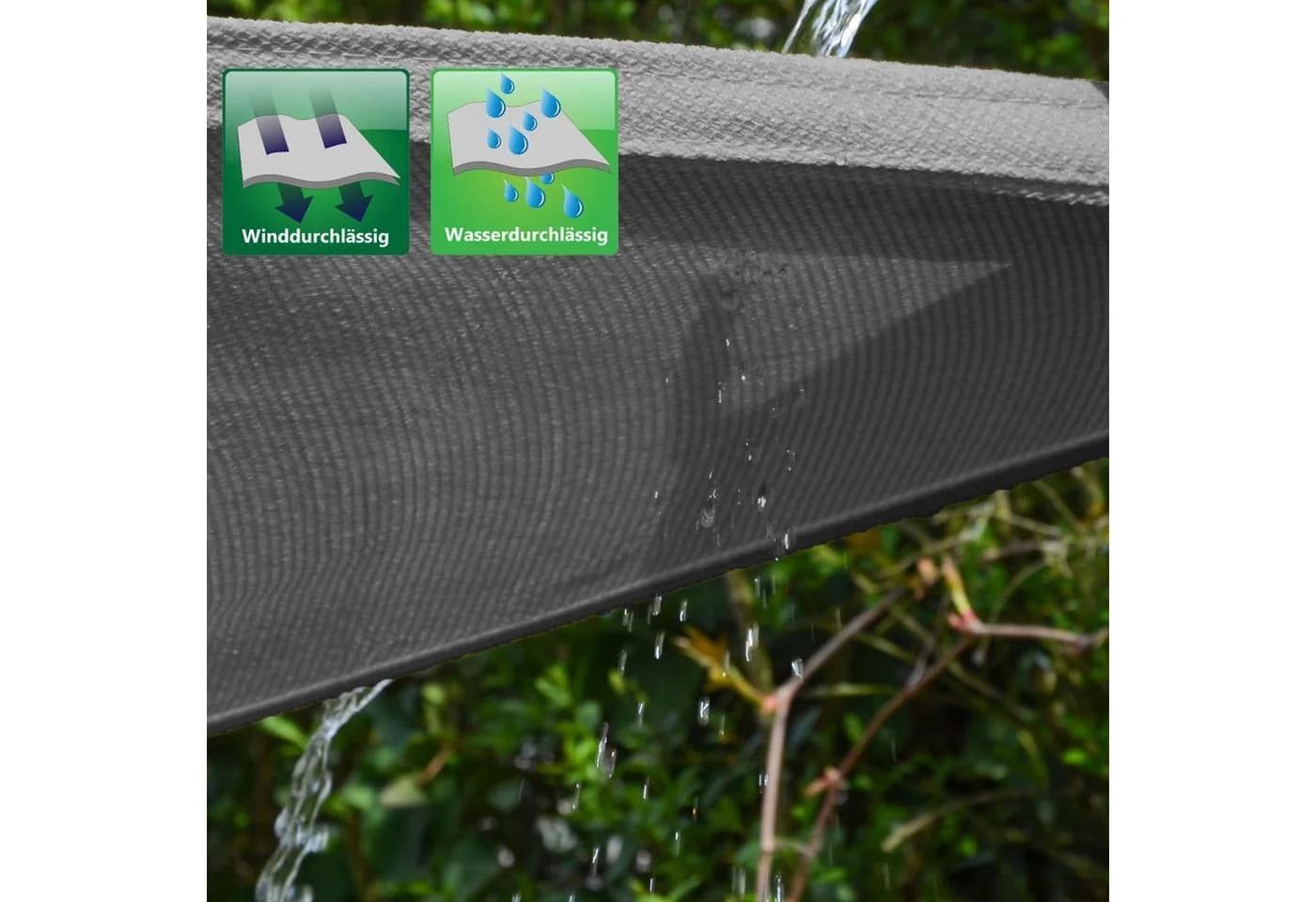 AMANKA Sonnensegel 1x2m UV-Schutz Wasserdurchlässig Viereckig - Bild 4