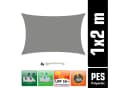 AMANKA Sonnensegel Grau UV-Schutz 2x1m Polyester Bild 1