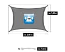 AMANKA Sonnensegel Grau UV-Schutz 2x1m Polyester Bild 5