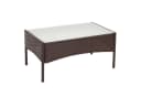 MCW Poly-Rattan Gartentisch Hamar Beistelltisch mit Glasplatte braun-meliert Bild 2