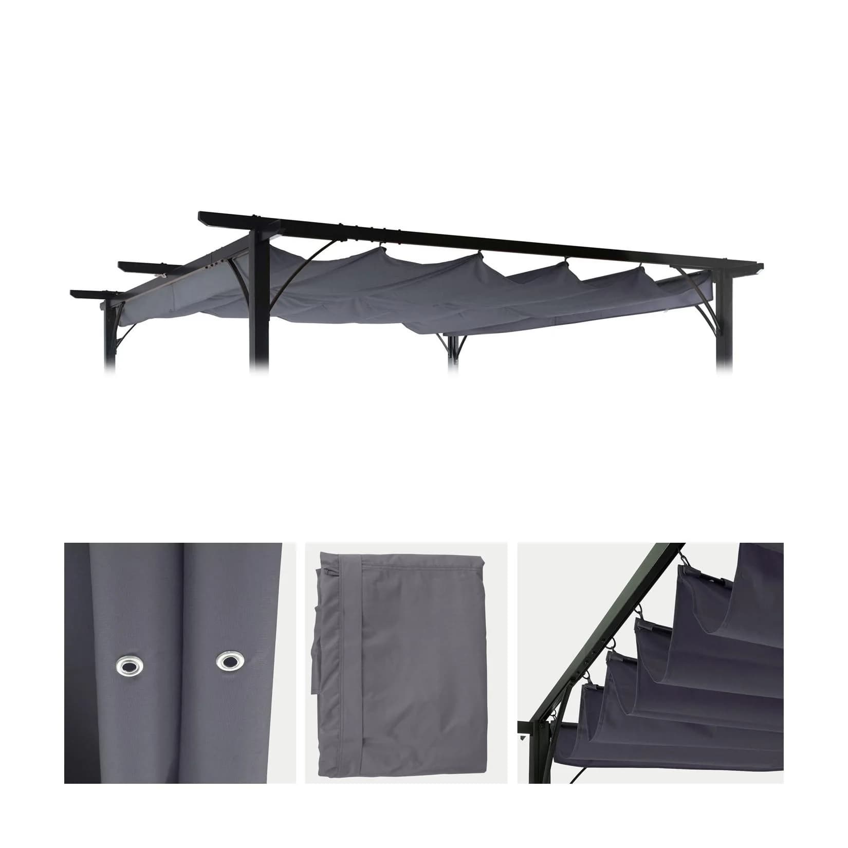 MCW Ersatzbezug Grau für Dach Pergola Pavillon 3,5x3,5m