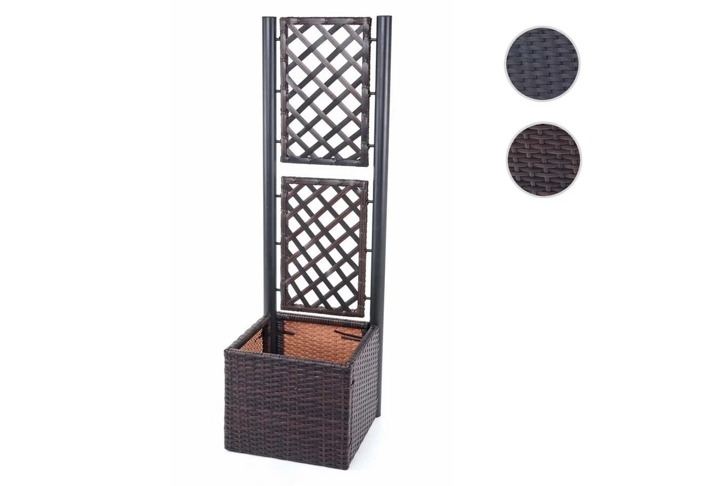 Poly-Rattan Rankgitter MCW-D76 Pflanzkasten Rankhilfe Braun - Bild 2