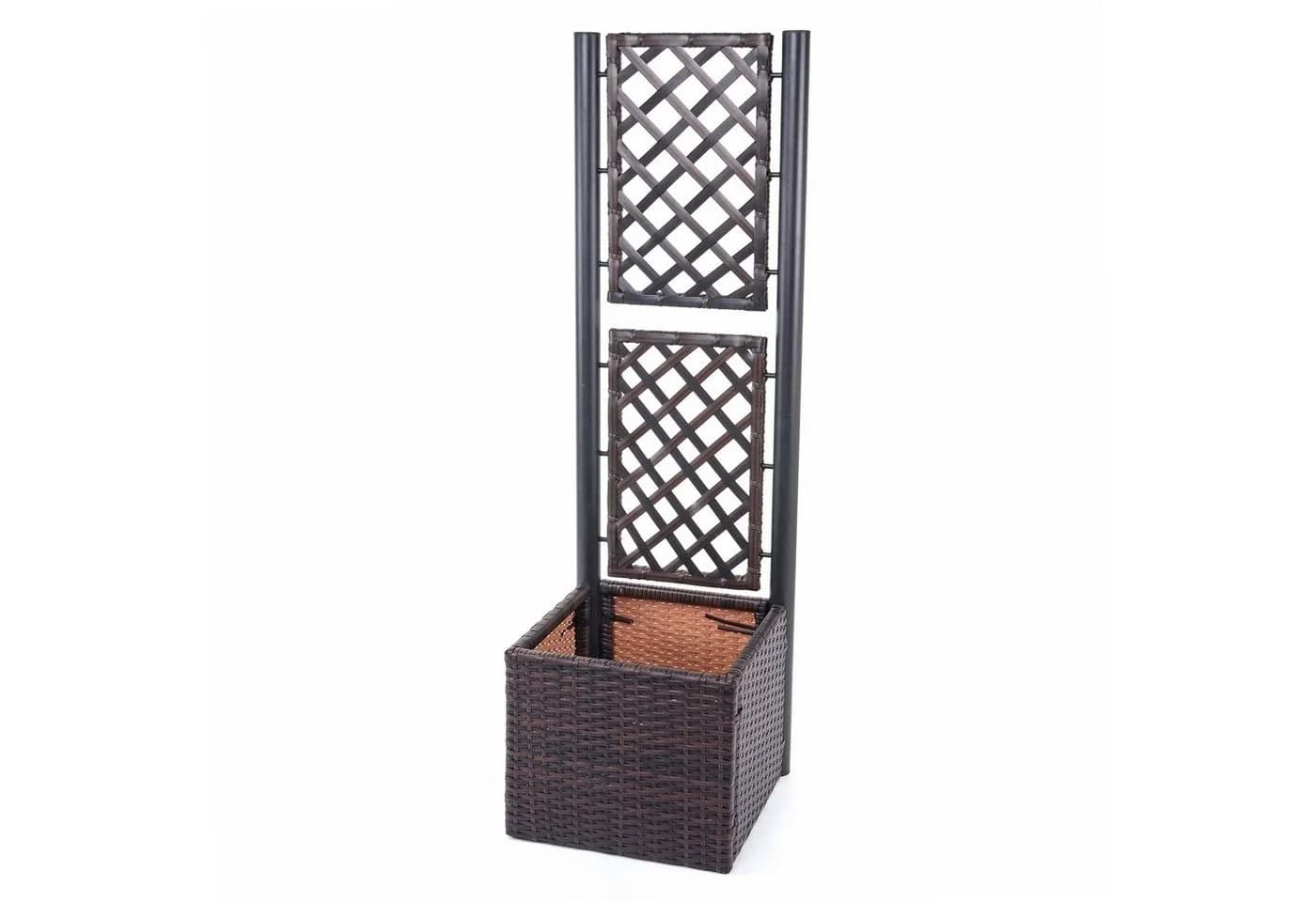 Poly-Rattan Rankgitter MCW-D76 Pflanzkasten Rankhilfe Braun - Bild 3
