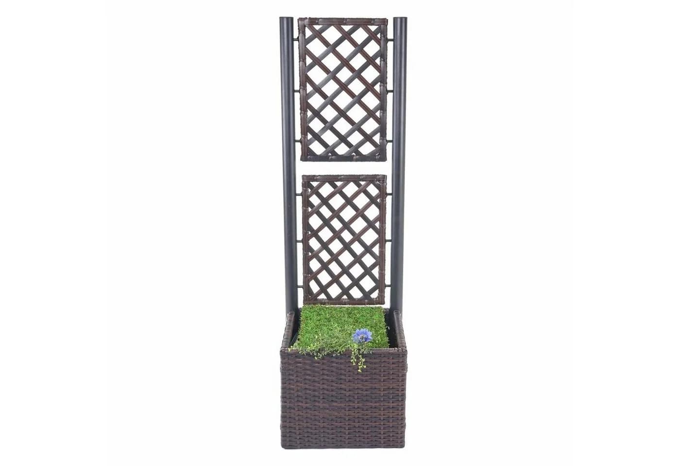 Poly-Rattan Rankgitter MCW-D76 Pflanzkasten Rankhilfe Braun - Bild 5
