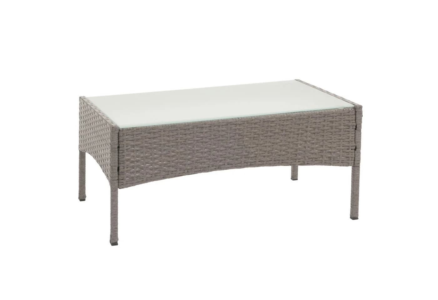 MCW Gartentisch Hamar Grau Poly-Rattan mit Glasplatte - Bild 2