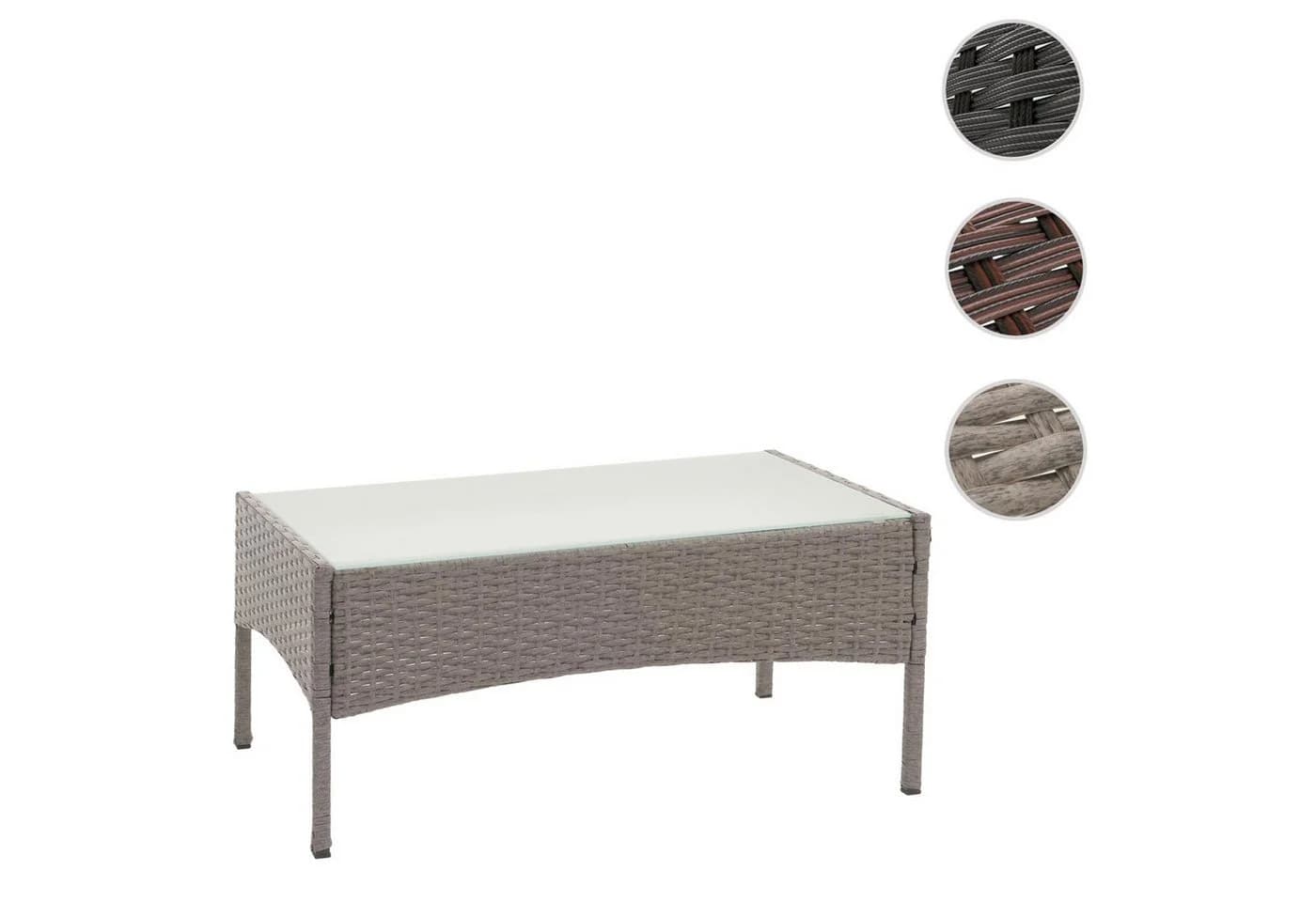 MCW Gartentisch Hamar Grau Poly-Rattan mit Glasplatte - Bild 4