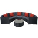 Poly-Rattan Garnitur rund MCW-E17 Garten-Set Sitzgruppe schwarz Bild 2
