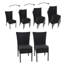 MCW 2er-Set Poly-Rattan Stuhl Stapelbar Schwarz mit Kissen Bild 1