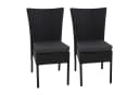 MCW 2er-Set Poly-Rattan Stuhl Stapelbar Schwarz mit Kissen Bild 2