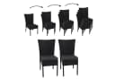 MCW 2er-Set Poly-Rattan Stuhl Stapelbar Schwarz mit Kissen Bild 3