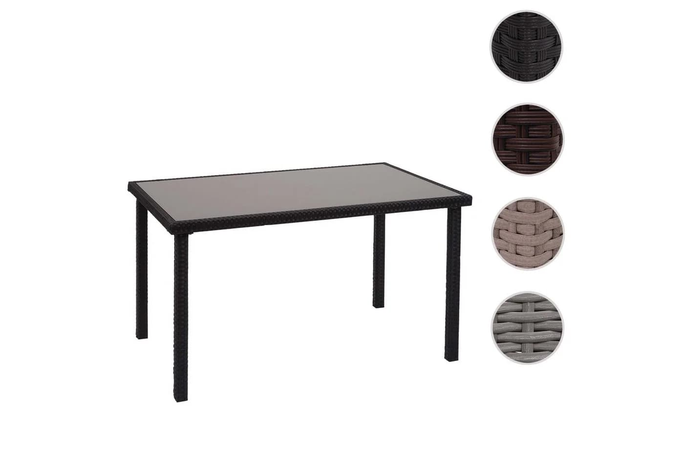 MCW Poly-Rattan Tisch Gartentisch Balkontisch 120x75cm Schwarz - Bild 4