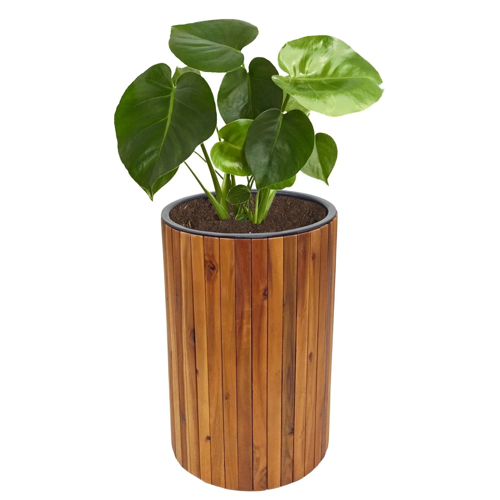 MCW Pflanzkasten MCW-L24 Rund 50x34cm Akazienholz Braun Outdoor