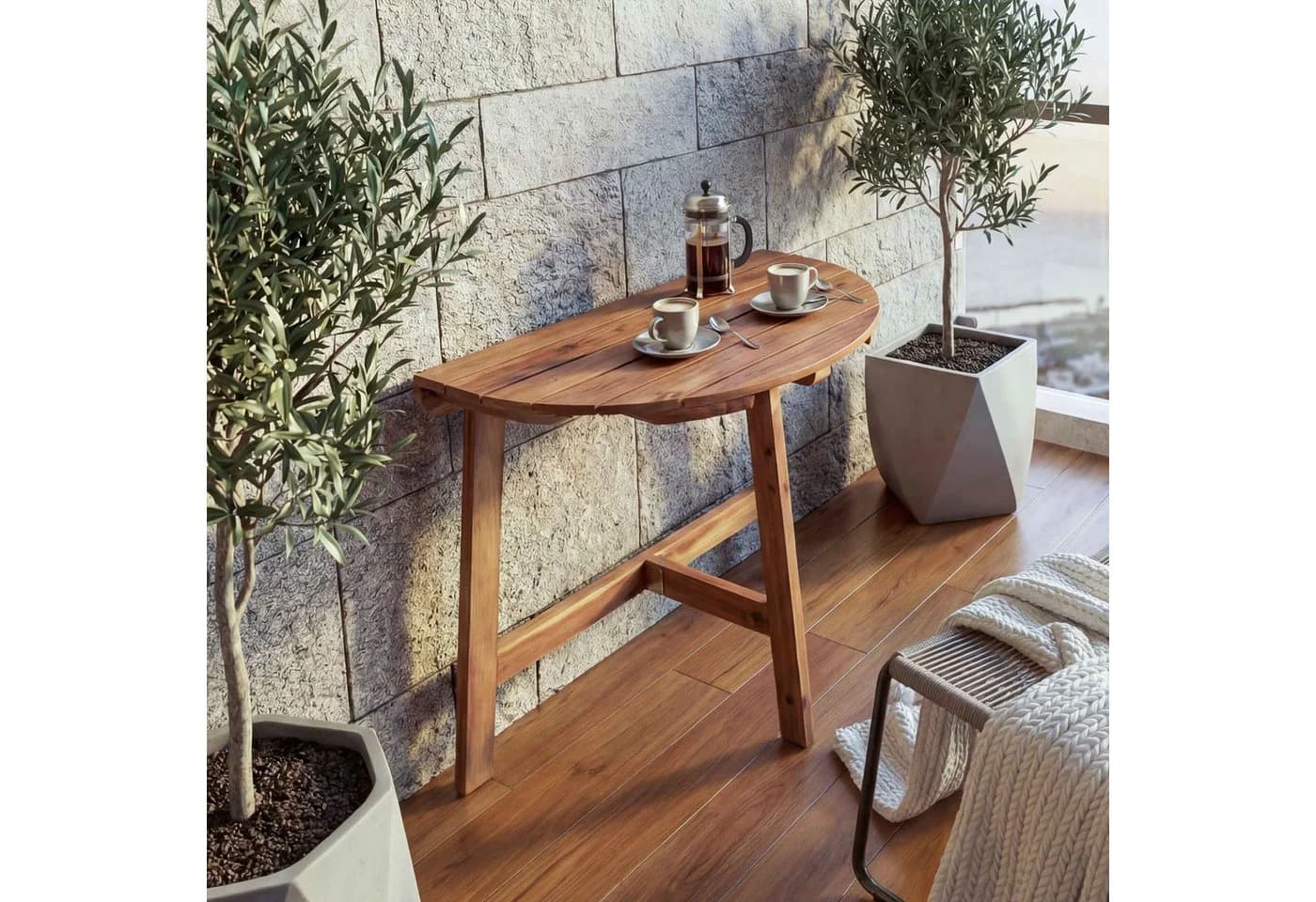 MCW Klapptisch Akazienholz In-/Outdoor Balkontisch - Bild 3