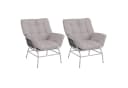 MCW-P75 2er-Set Gartenstuhl Poly Rattan Loungesessel Beige Bild 2