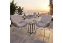 MCW-P75 2er-Set Gartenstuhl Poly Rattan Loungesessel Beige Bild 3