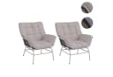 MCW-P75 2er-Set Gartenstuhl Poly Rattan Loungesessel Beige Bild 4