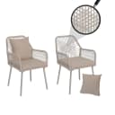 MCW Gartenstuhl 2er-Set MCW-O12 Aluminium Seilgeflecht Creme Bild 1