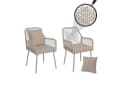 MCW Gartenstuhl 2er-Set MCW-O12 Aluminium Seilgeflecht Creme Bild 3