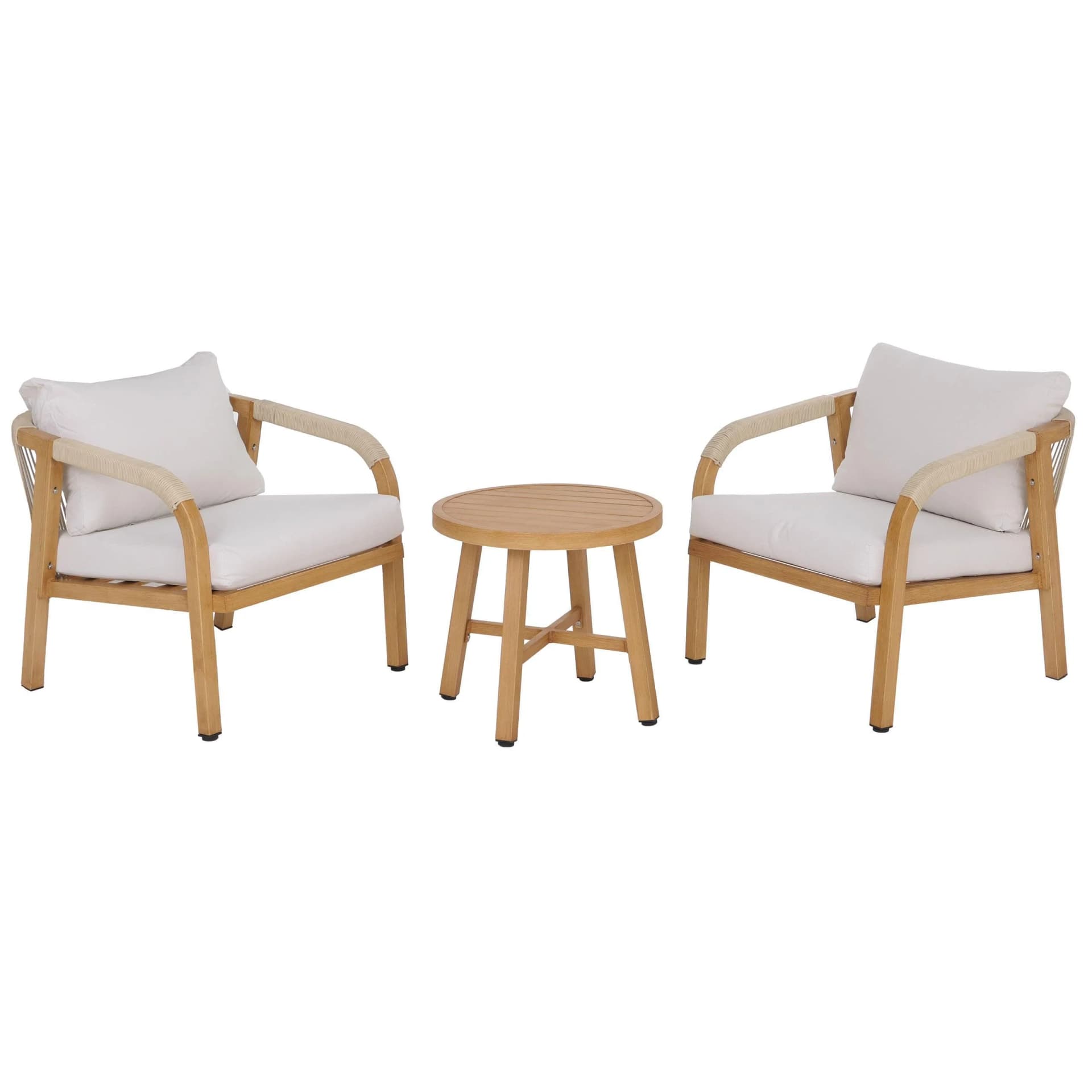 MCW LOUNGE-SET Braun Cremeweiß Gartenmöbel Metall