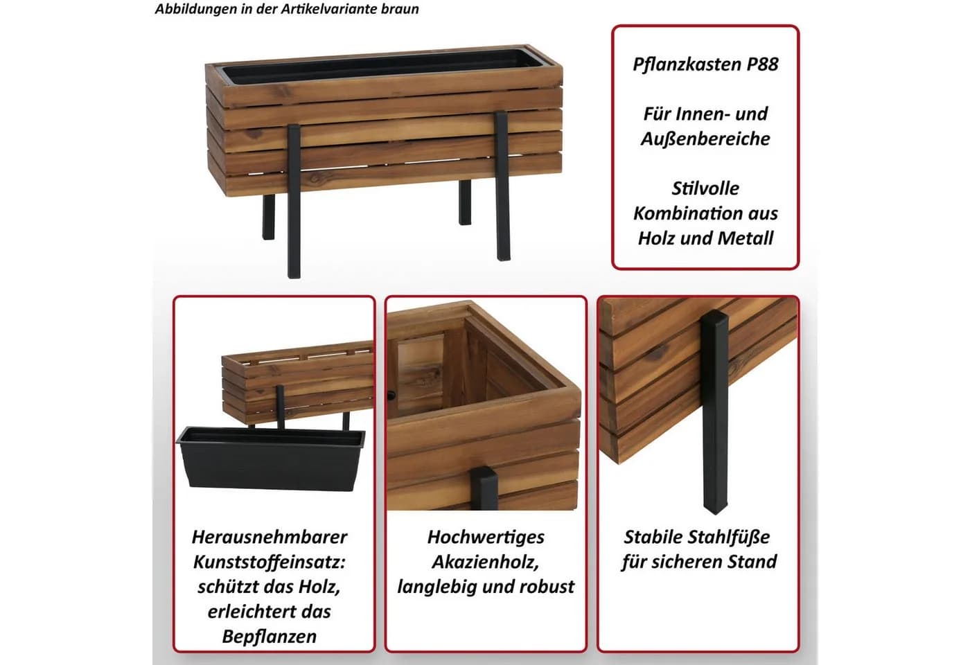 MCW Pflanzkasten Braun Holz - Bild 4